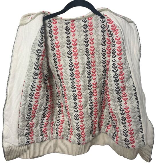 ELEMENT Cable Knit Hooded Sweater Jacket Polka Dot Lined Quilted Interior, M - Picture 3 of 7